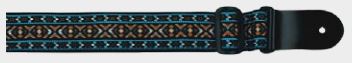 2' Guitar Strap Jacquard Weave-skyblue & Edging Pattern