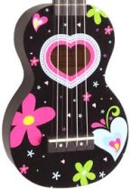 Art Series Hearts And Flowers Soprano Ukulele With Bag