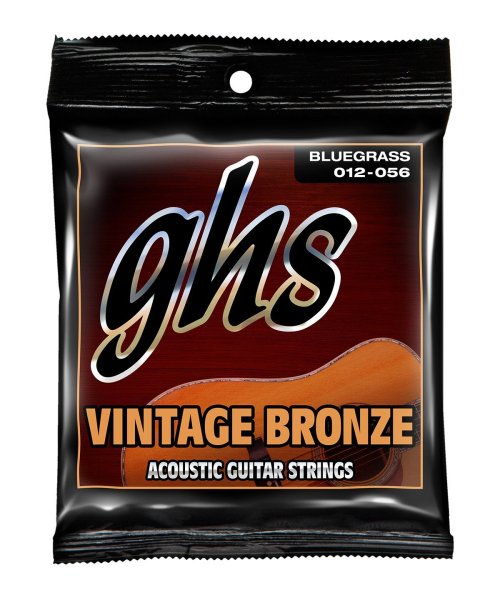 Vintage Bronze Acoustic Guitar Strings, 6 Set - Bluegrass Gauging (012-056)