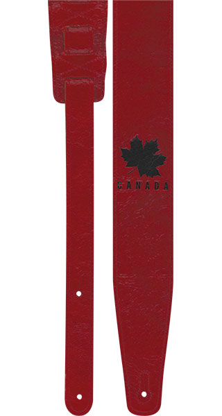 Canada Guitar Strap In Red Leather