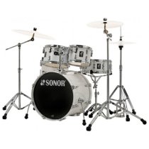 AQ1 Stage 5-Piece Drum Set With 20″ Bass Drum & Hardware, Piano White