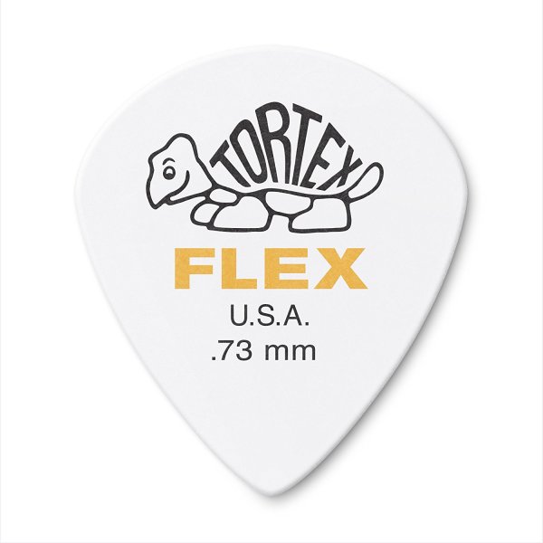 Tortex Flex Jazz III Guitar Pick, .73mm, White - 12 Pack