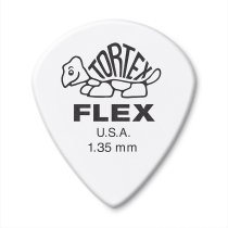 Tortex Flex Jazz III Guitar Pick, 1.35mm, White - 12 Pack