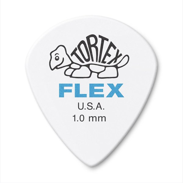 Tortex Flex Jazz III Guitar Pick, 1.0mm, White - 72 Pack