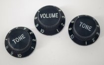 Strat Knobs 3pc Black Set