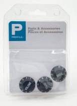 Strat Knobs 3pc Black Set