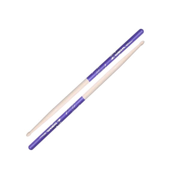 5A Wood Tip Hickory Drumsticks with Purple DIP