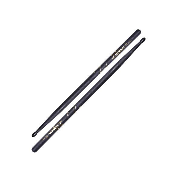 5B Nylon Tip Hickory Drumsticks, Black