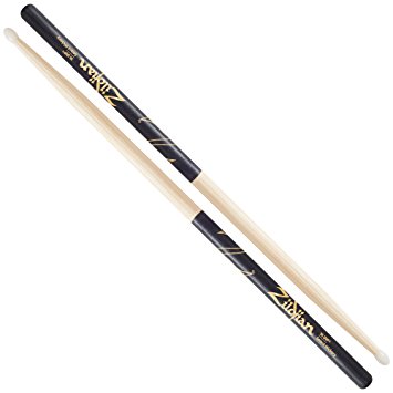 7A Nylon Tip Hickory Drumsticks with Black DIP