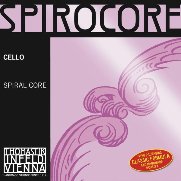 Spirocore Cello Strings, Single G String, Stark (Heavy) Tension, 4/4 Size, Steel Core Silver Wound