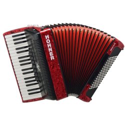 Bravo III 96 Bass Piano Accordion, Red