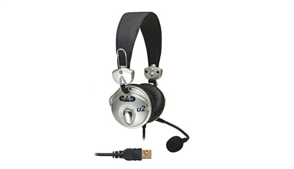 USB Stereo Headphones with Cardioid Condenser Microphone, 6ft USB Cable