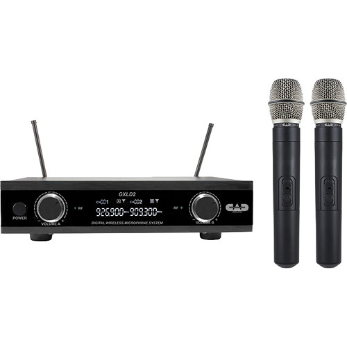 Digital Wireless Dual Handheld Microphone System With D38 Capsule AH Frequency Band