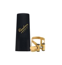 M/O Ligature And Plastic Cap For Soprano Saxophone, Aged Gold Finish