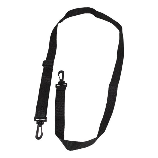 STRAP, SHOULDER, 1" X 54", ADJUSTABLE, PLASTIC CLIP, NO PAD, BLACK NYLON