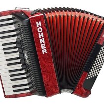 Hohner Piano Accordion Bravo III 72, Pearl Red