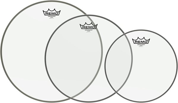 Ambassador Clear Tom Drumhead Pack - 10", 12" & 14"