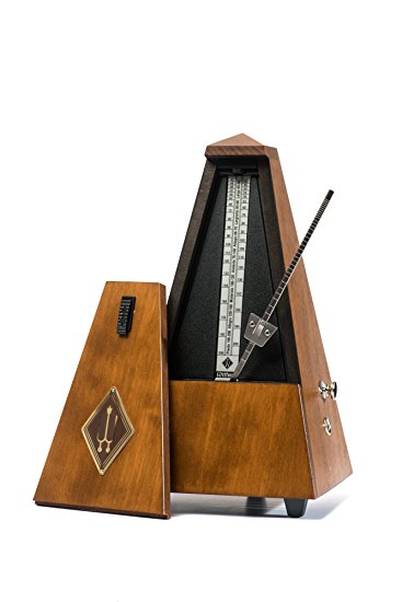 Wood Case Metronome with Bell, Matte Walnut