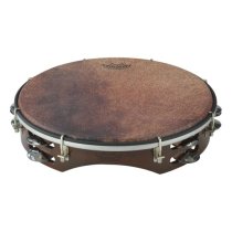 Valencia Tamburello Calabria Tambourine - Key-tuned, Antique Brown, 12