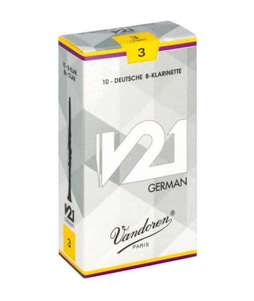 V21 German Cut Clarinet Reeds, Strength 3 (Box of 10)