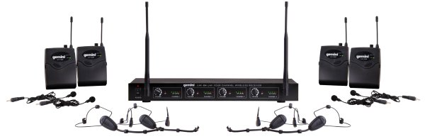 4-channel Wireless Headset / Lavalier Microphone System