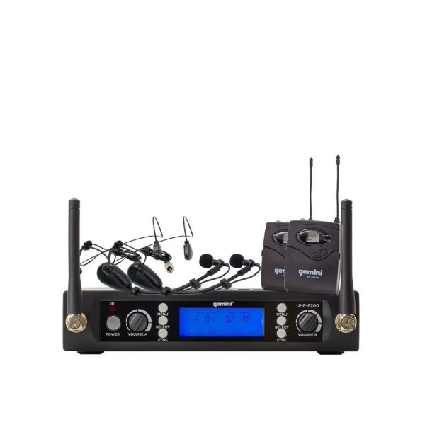 Dual Channel Wireless Headset Lavalier Microphone System