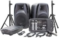 Dual 10″ Portable Bluetooth System Kit With Microphone And Stands