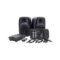 Dual 10″ Passive Speakers With Detachable Powered Mixer