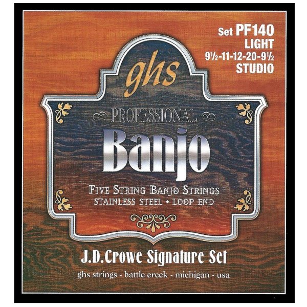 J.D. Crowe Signature Series (Studio), 5-String Stainless Steel Banjo Strings (.009 1/2-.02)