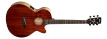 SFX Series Myrtlewood Acoustic / Electric Guitar, Brown Gloss