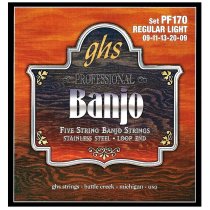 5-String Banjo Strings, Stainless Steel, Regular Light (.009-.020)