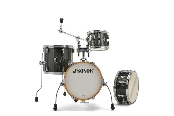 AQX Micro 4-piece Drum Shell Set, Black Midnight Sparkle