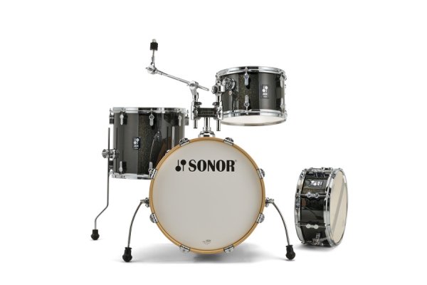 AQX Jazz 4-piece Drum Shell Set, Black Midnight Sparkle