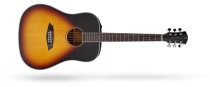 Larry Carlton A3-D Dreadnought Acoustic / Electric Guitar, Vintage Sunburst