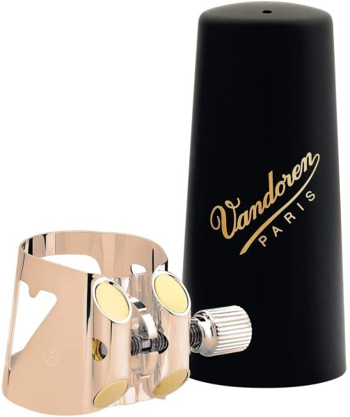 Optimum Alto Saxophone Ligature With Plastic Cap, Pink Gold