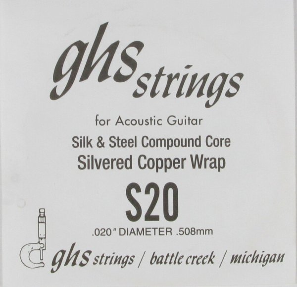 Silk And Steel Single Acoustic Guitar String, .020