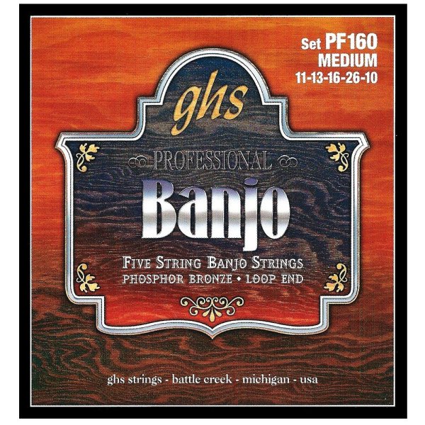 Strings 5-String Banjo Strings, Phosphor Bronze, Medium (.011-.026)