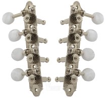 F-style Mandolin Tuning Machines 4 X 4 Tuners Set, Nickel With Pearloid Buttons