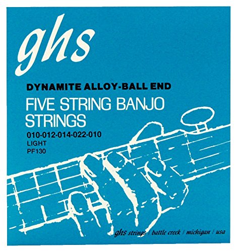 Nickel Ball End 5-String Banjo Strings, Light 10 - 22