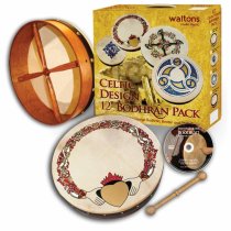 12" Bodhrán Drum Pack, Claddagh