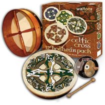 12″ Bodhrán Drum Pack, Gaelic Cross