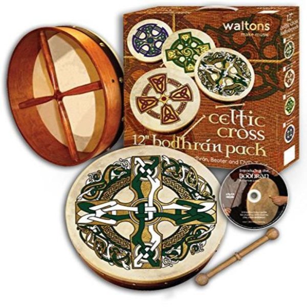 12" Bodhrán Drum Pack, Gaelic Cross