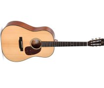 Mahogany Dreadnought Acoustic Guitar With Case, Natural