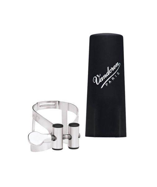 Bass Clarinet Ligature And Plastic Cap, Pewter