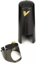 Carbon Ligature for Alto Saxophone with Cap, Gold Screw