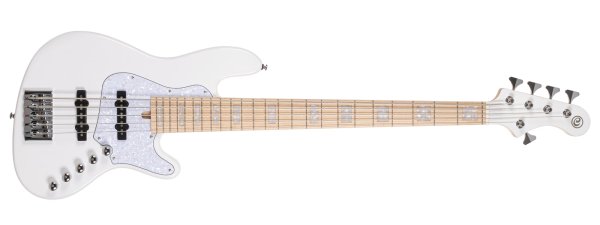 Elrick NJS 4 5-String Electric Bass With Case, White