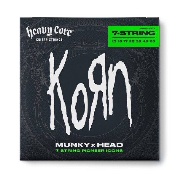 Heavy Core Korn Signature Series Electric Guitar String Set With Custom-print Tortex (10-65)