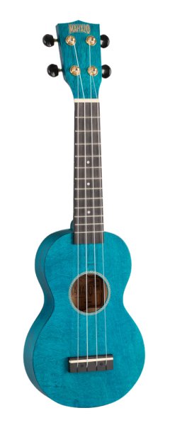 Slimline Series Soprano Ukulele With Carry Bag, Transparent Blue