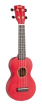 Slimline Series Soprano Ukulele With Carry Bag, Transparent Red