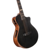 Masterpiece Modern Acoustic / Electric Guitar With Case, Transparent Black